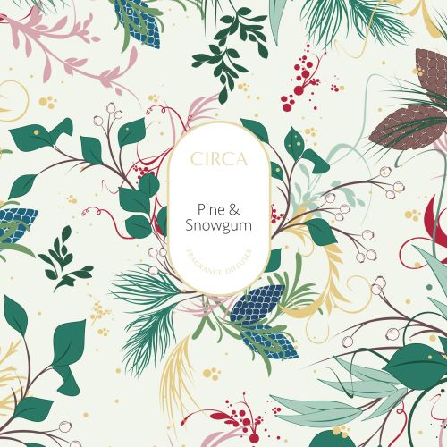 Botanical illustration of pine cones and snowgum leaves by Nadia Flower