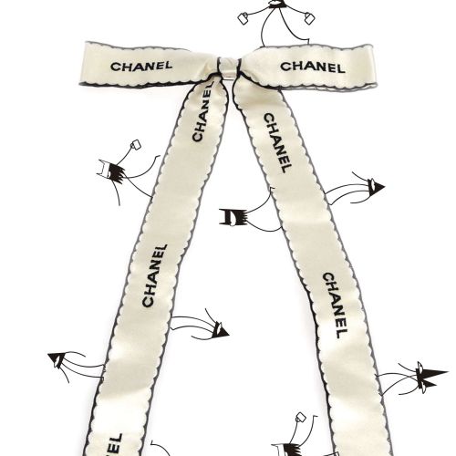 Chanel ribbon bow with dancing stylized figures illustration by Nadia Flower