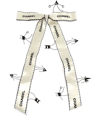 Chanel ribbon bow with dancing stylized figures illustration by Nadia Flower