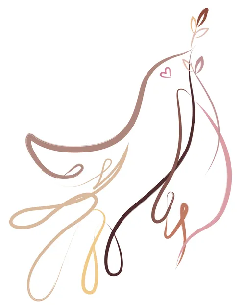 Abstract floral line art with soft curved lines by Nadia Flower