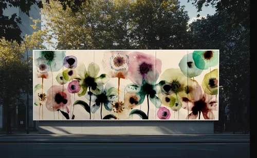 Abstract floral light installation by Nadia Flower displayed outdoors