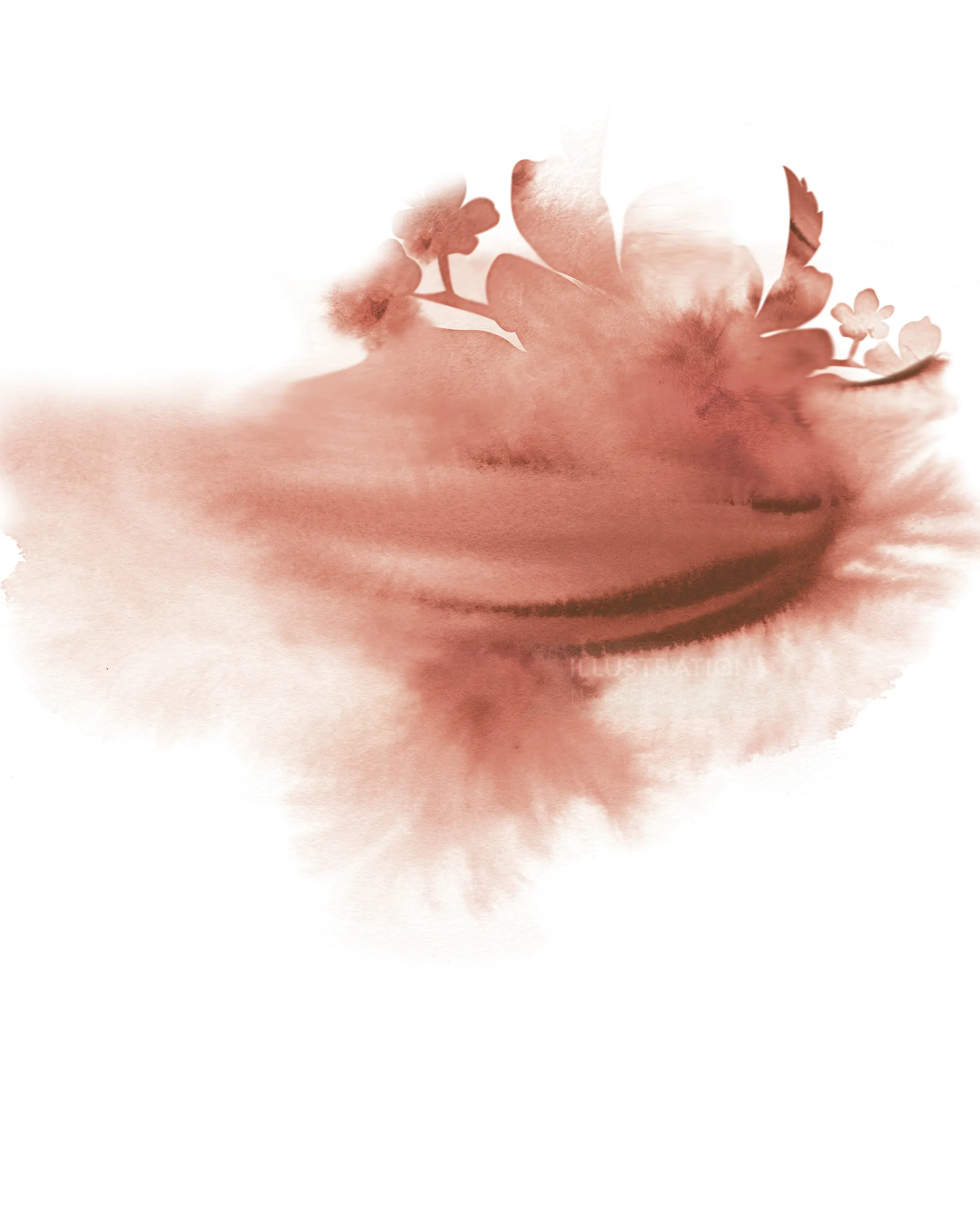 Abstract pink watercolor floral artwork by Nadia Flower