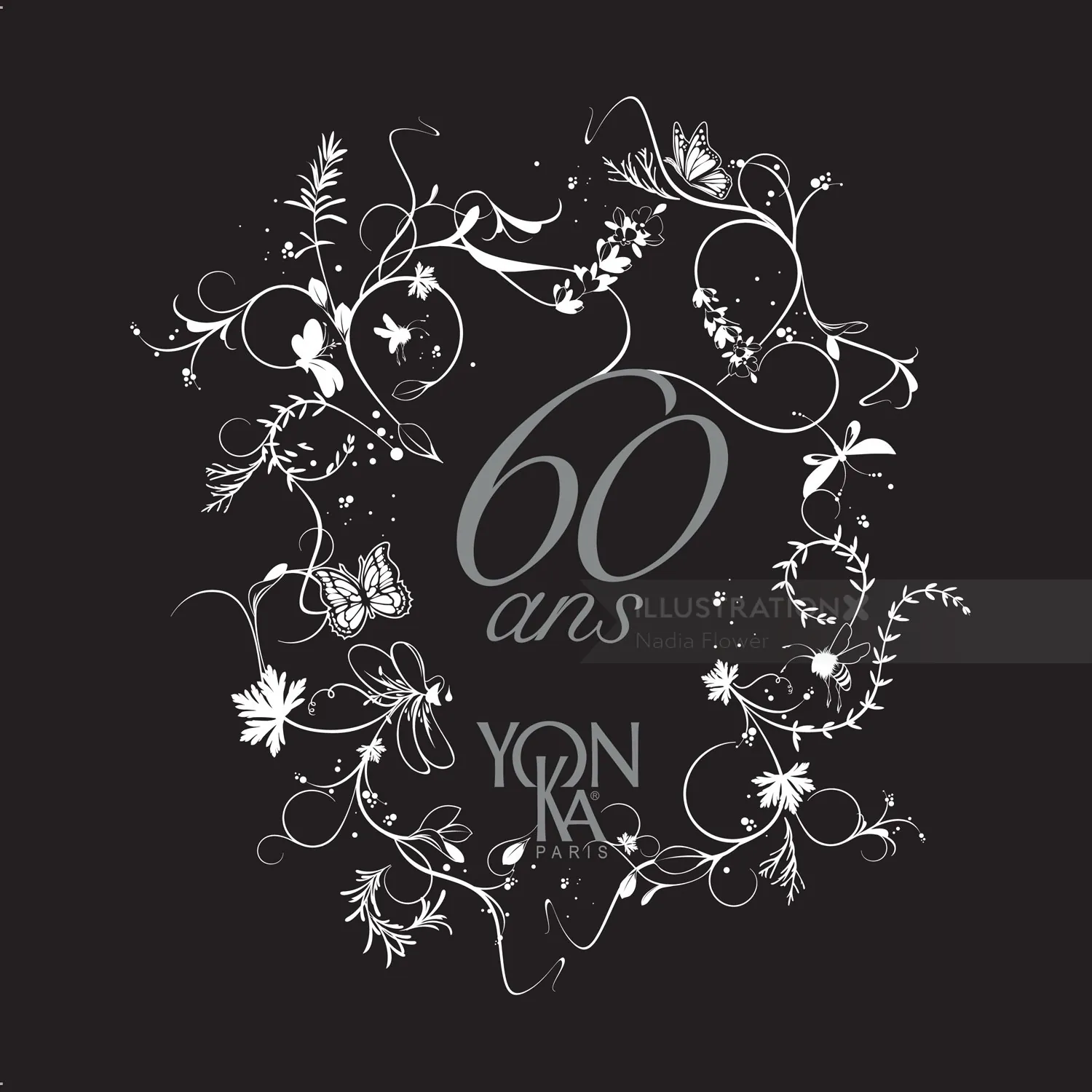 Graphic lettering 60 ans