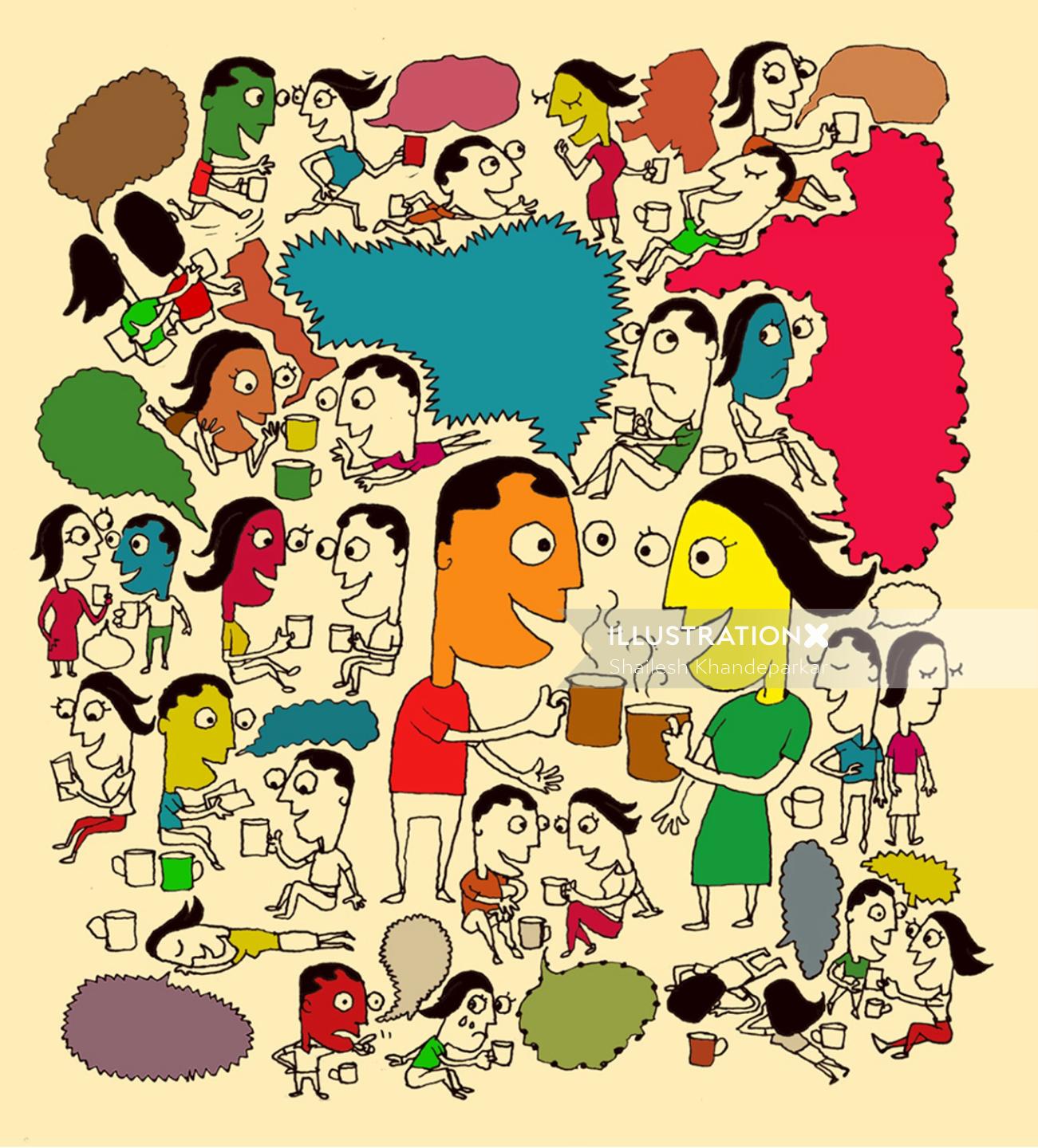 Graphic design of bru 'people'