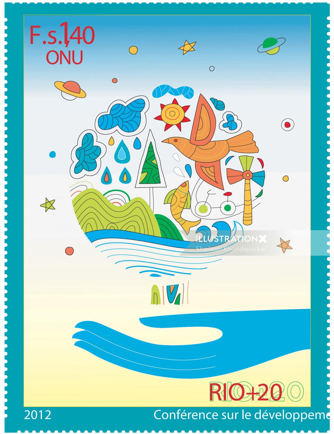 Graphic design of stamp u.s 