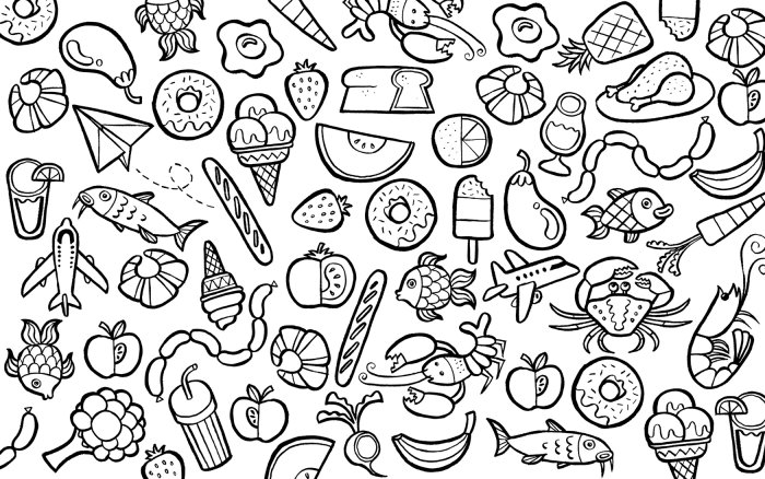 蒂姆布拉德福德的食物图标插图