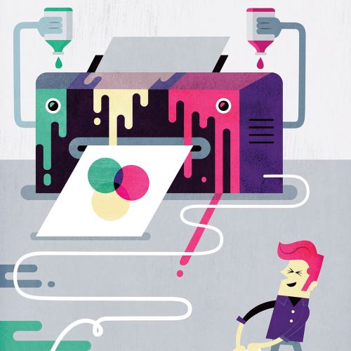 Digital printer illustration