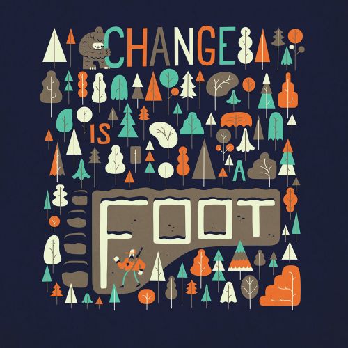 Change is foot lettering illustration by Tim Bradford