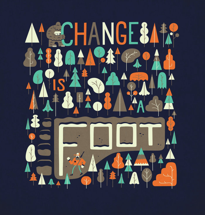 Change is foot lettering illustration by Tim Bradford