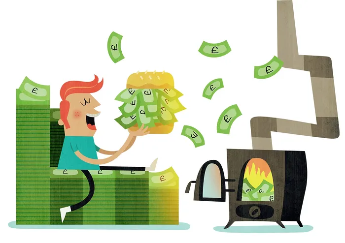 Conceptual illustration of money burger
