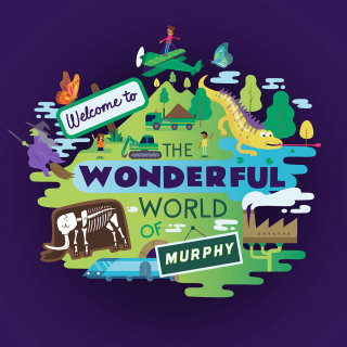 Maravilhoso mundo da ilustração do mapa de Murphy
