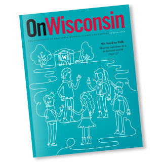 No design da capa da revista Wisconsin