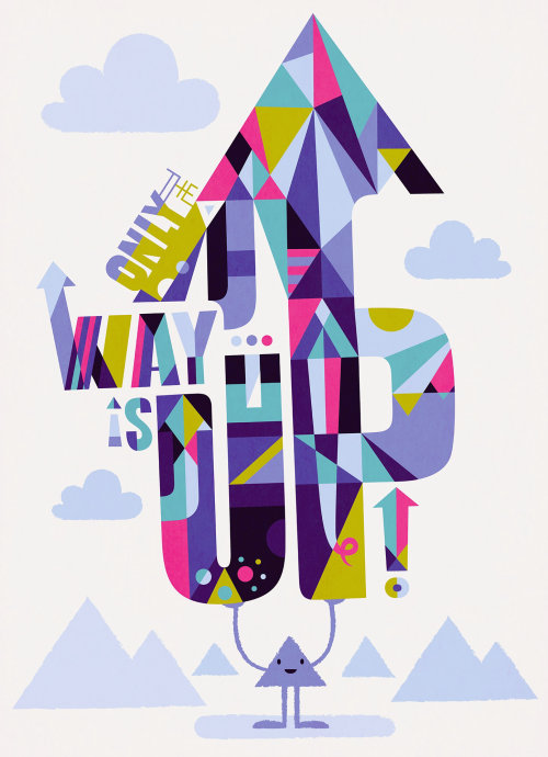 Lettering illustration of way up
