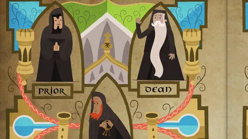 Animated character design for Durham Cathedral museum exhibition