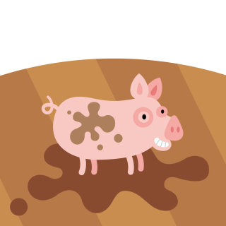 animation gif d&#39;un cochon dans la boue