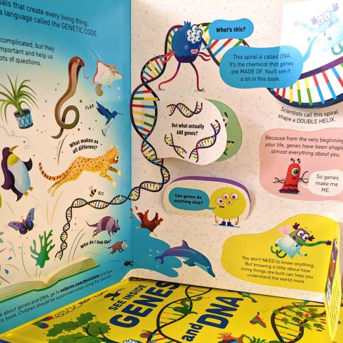 Children's book about genes and DNA with colorful illustrations by Tim Bradford