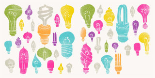 light bulbs graphic illustration 