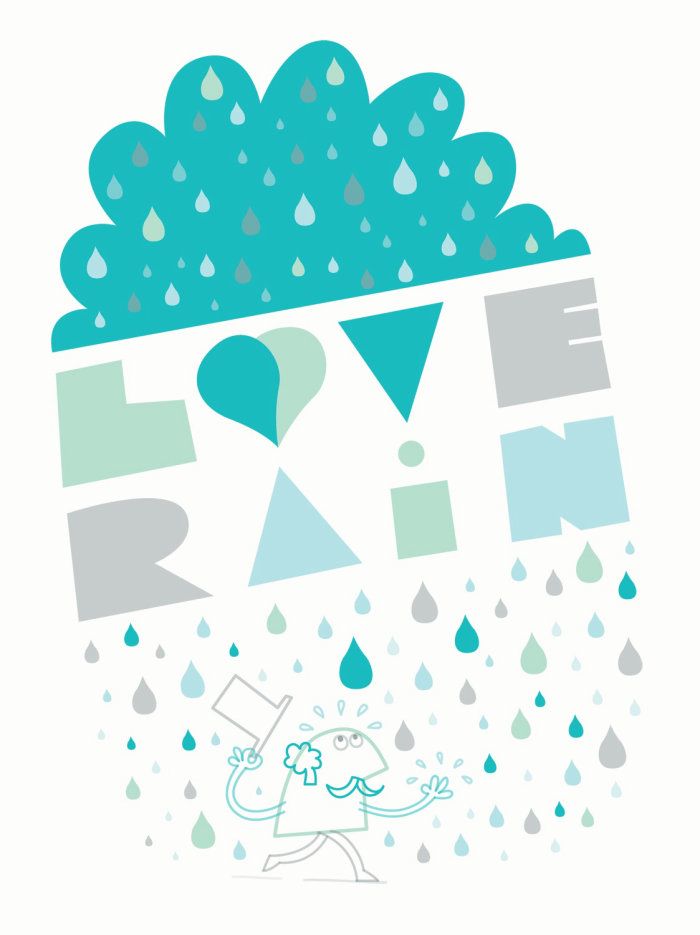 Illustration of love rain
