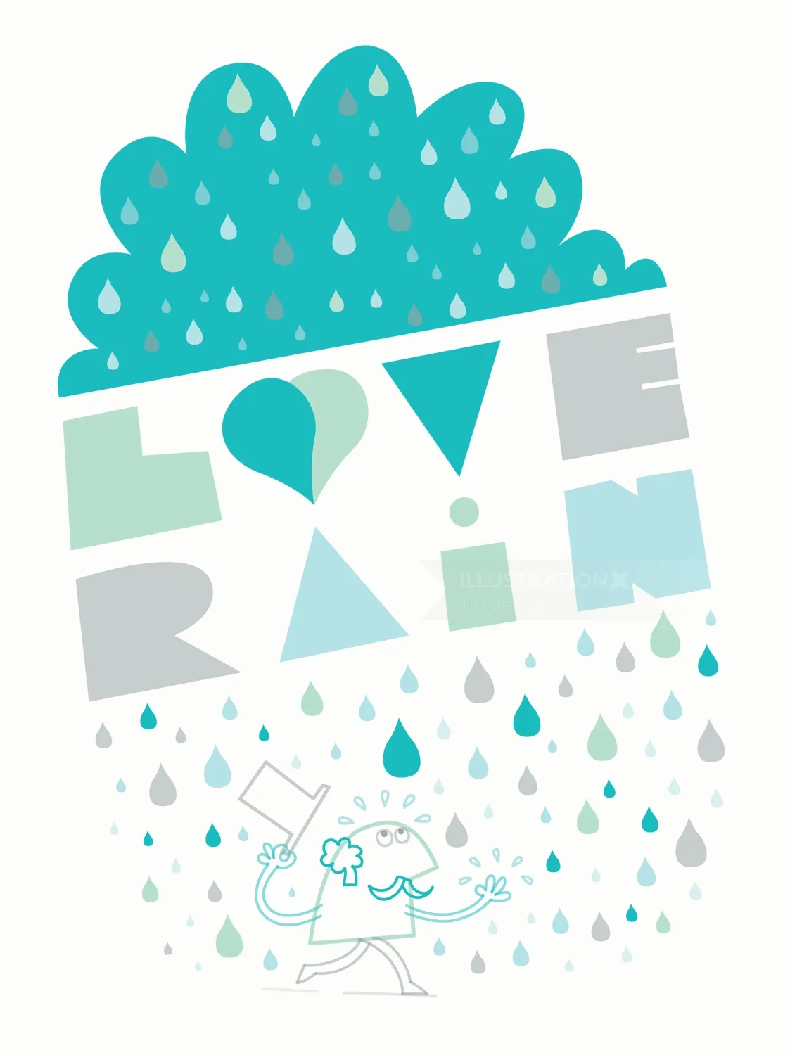 Illustration of love rain
