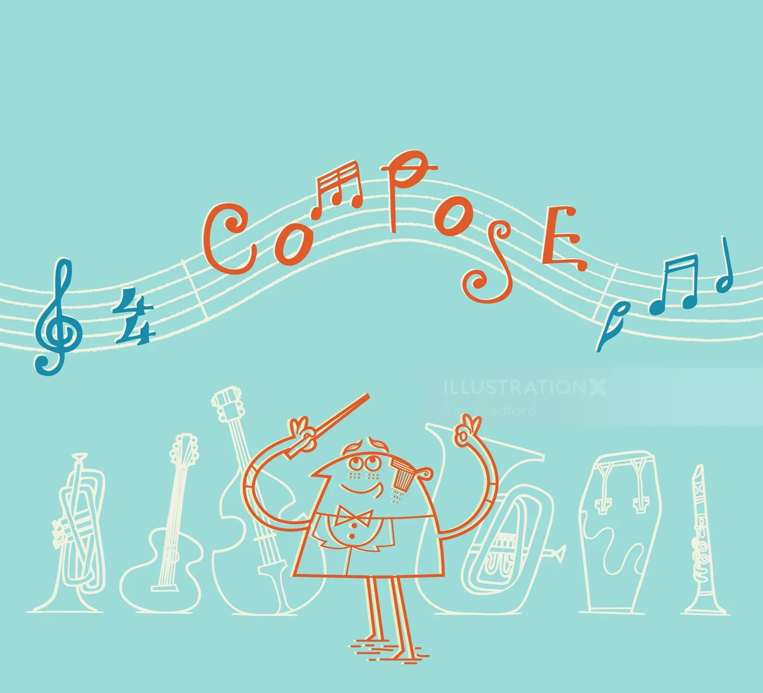 Retro graphic music compose
