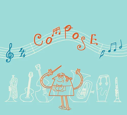 Retro graphic music compose
