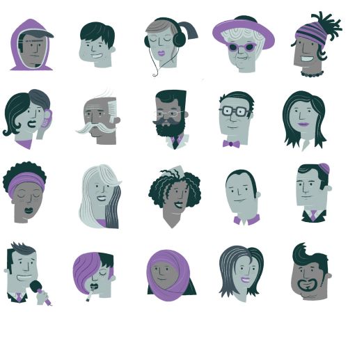 People face icons
