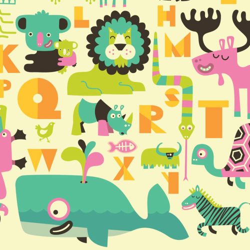 Animal alphabet infographics
