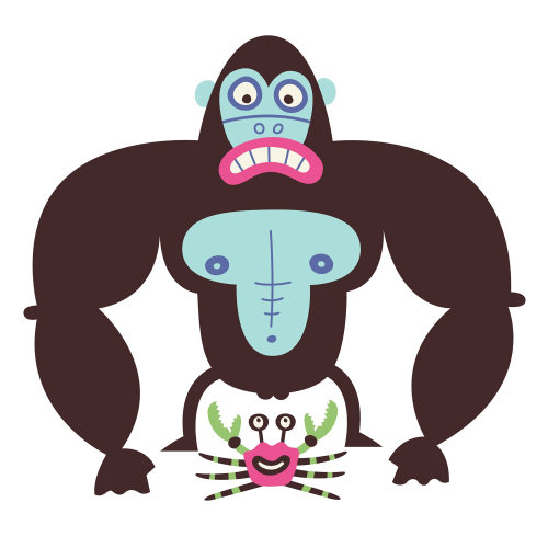 Children illustration gorilla

