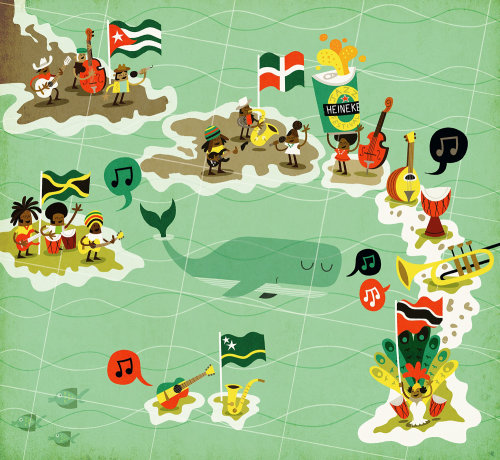 岛的地图插图