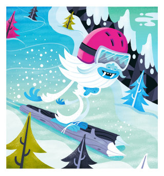 niños monstruo esquí sobre hielo
