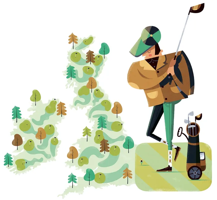 Golf club map illustration 