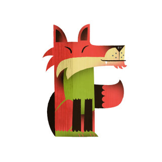Graphic illustration of wild animal Red Fox