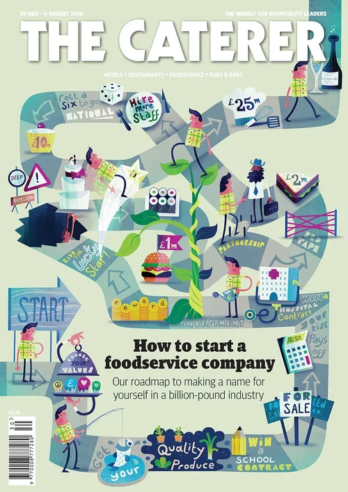 Abstract illustrated cover showing the foodservice business journey