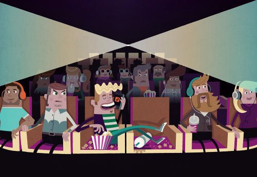 Characters in a cinema hall
