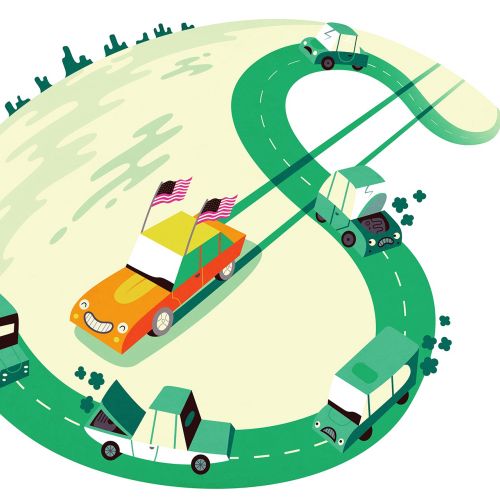 Digital illustration of Dollar road
