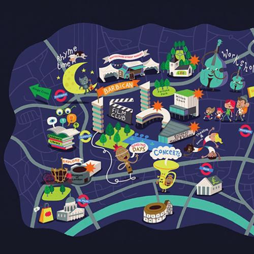 Um mapa de Barbican