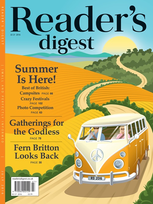 An illustration for front cover of Reader's Digest magazine
