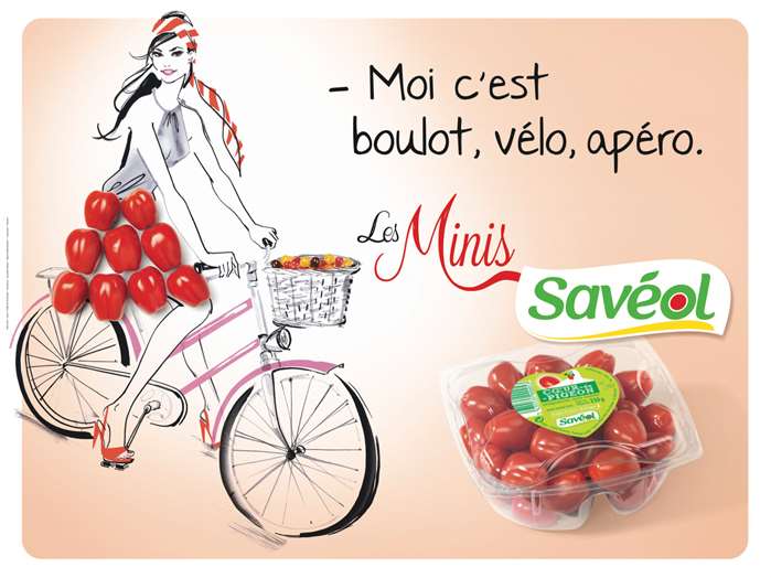 Chic, sophisticated and upbeat illustrations by Jacqueline Bissett for French fruit & veg brand