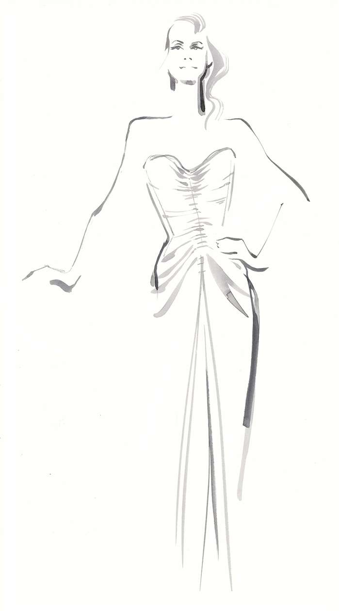 Live drawing of a bridal