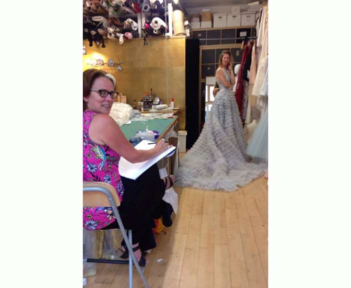 Katharine Asher live drawing at Mishi May