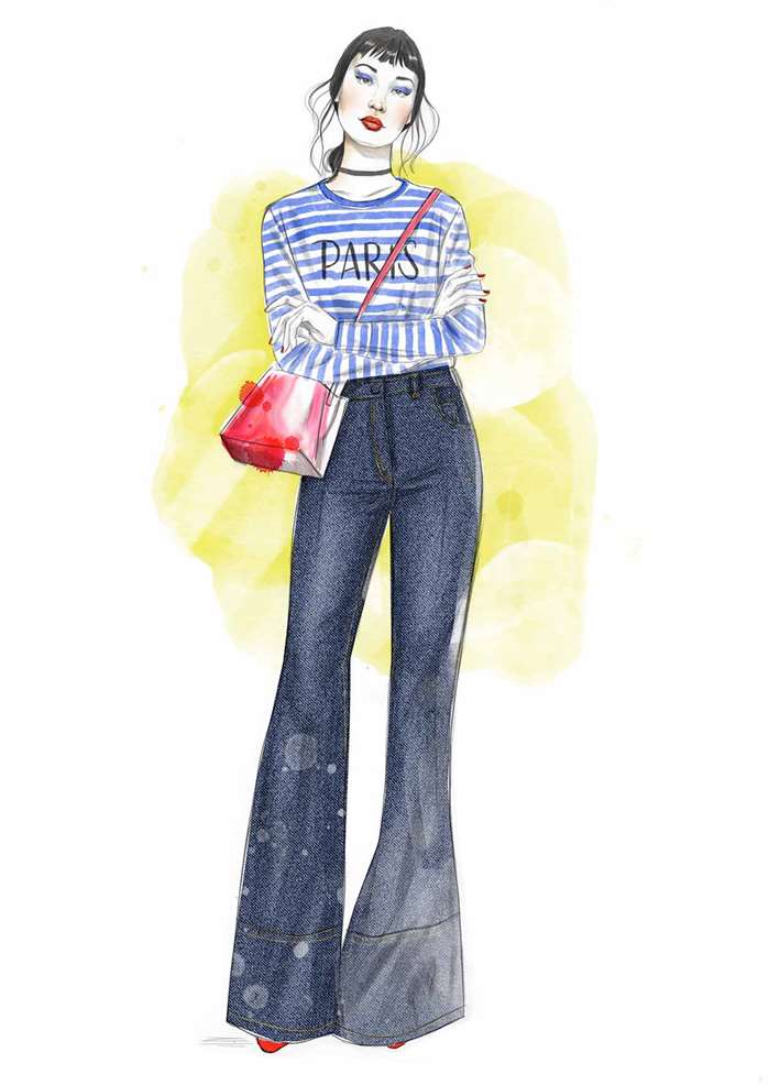 jeans denim pants fashion illustration | Moda tasarımı, Moda çizimi, Moda  çizimleri