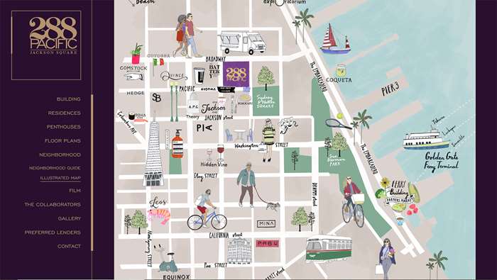 San Francisco Map Illustration For 288 Pacific