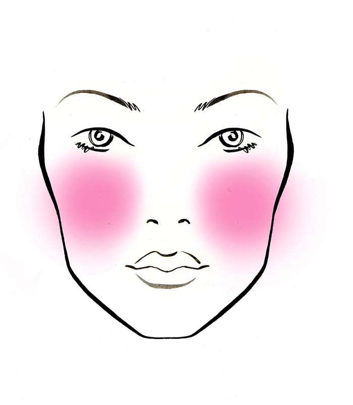 Line drawing of full face