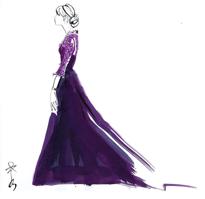 Bride watercolor painting