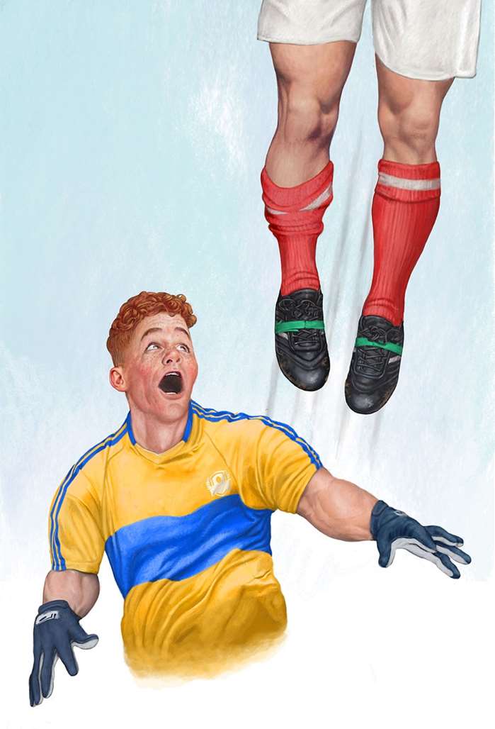 Player flying in training illustration