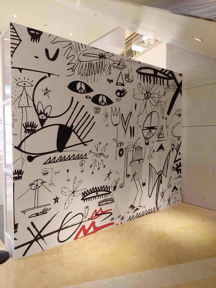 Wall mural scribing illustration