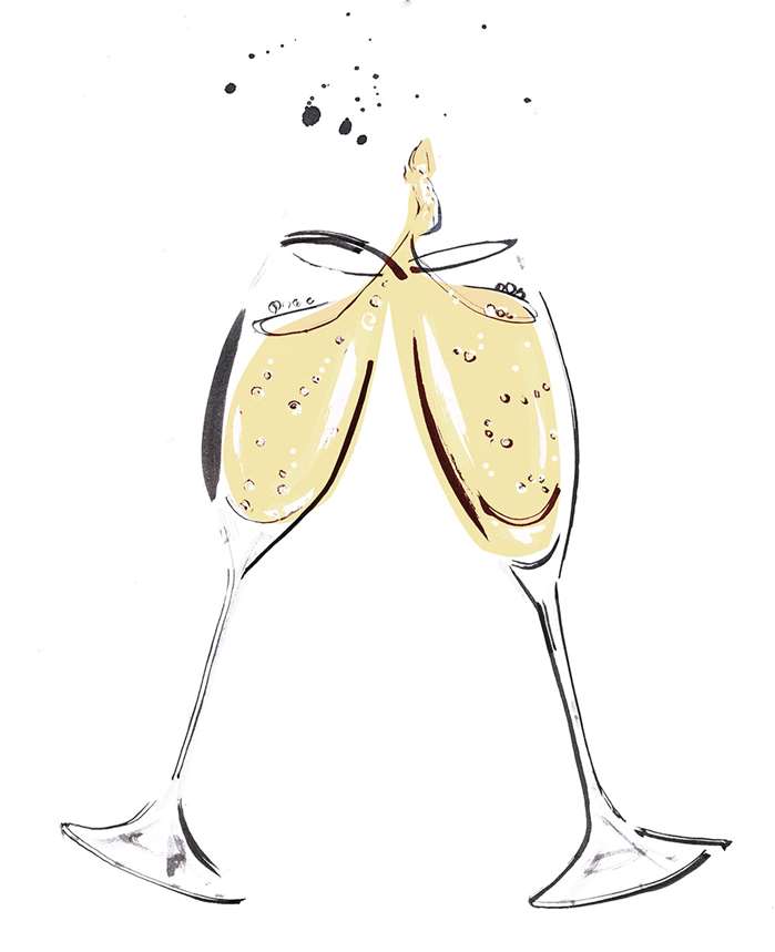 Wine glasses line art