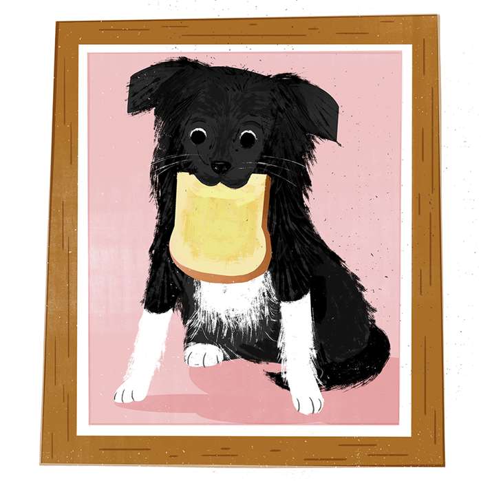 Puppy with toast