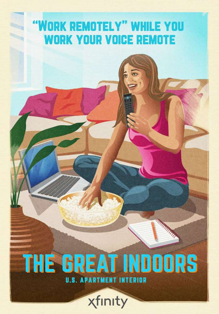 Young woman working remotely at home