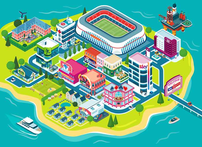 Illustrated Map For Sky Sport City